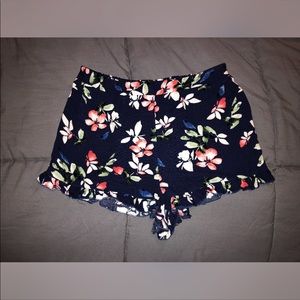 Blue floral shorts